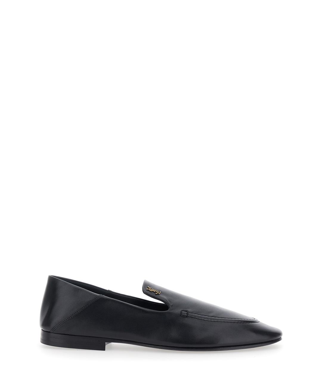 SAINT LAURENT Черные кожаные лоферы, фото 1