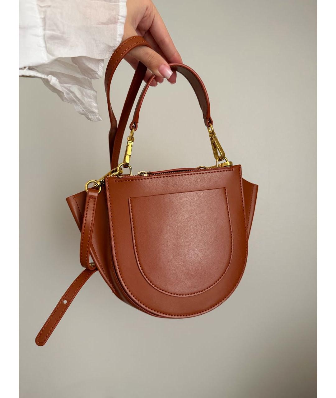 WANDLER Коричневая кожаная сумка через плечо, фото 3