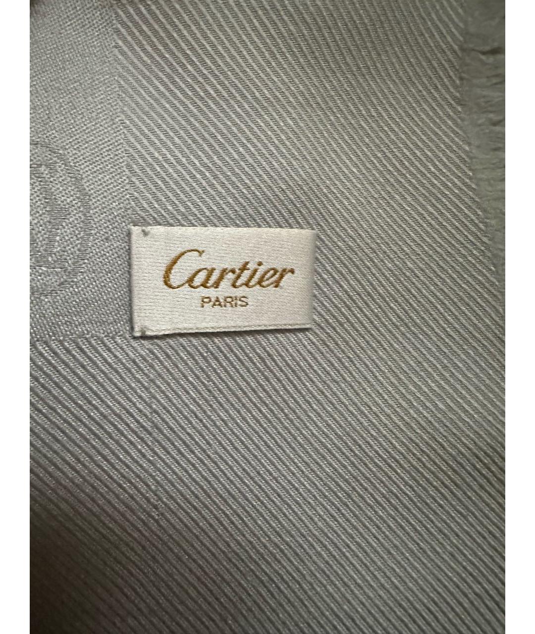 CARTIER Серый шелковый платок, фото 6