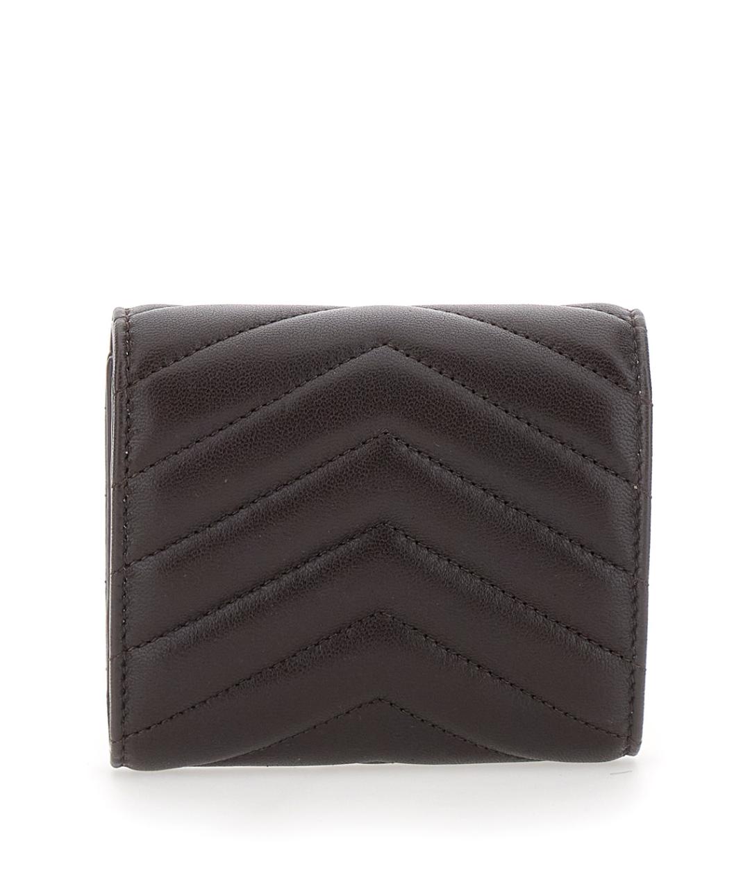 SAINT LAURENT Коричневый кожаный кошелек, фото 2