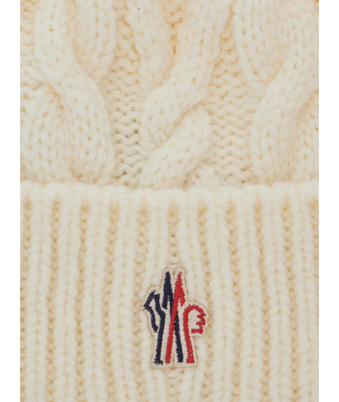 MONCLER GRENOBLE Белая шапка, фото 3