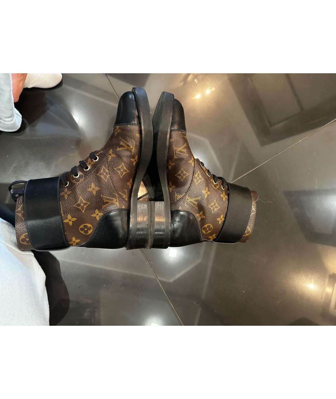 LOUIS VUITTON Коричневые кожаные ботинки, фото 3