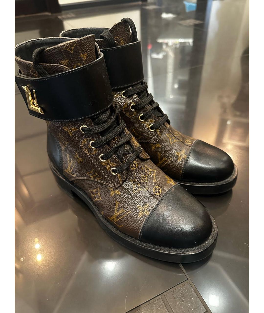 LOUIS VUITTON Коричневые кожаные ботинки, фото 4
