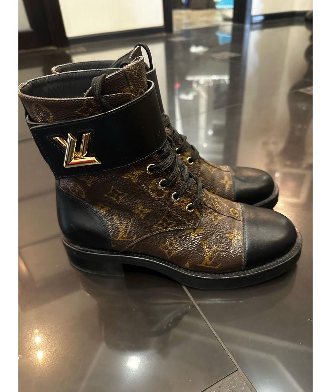 LOUIS VUITTON Коричневые кожаные ботинки, фото 6