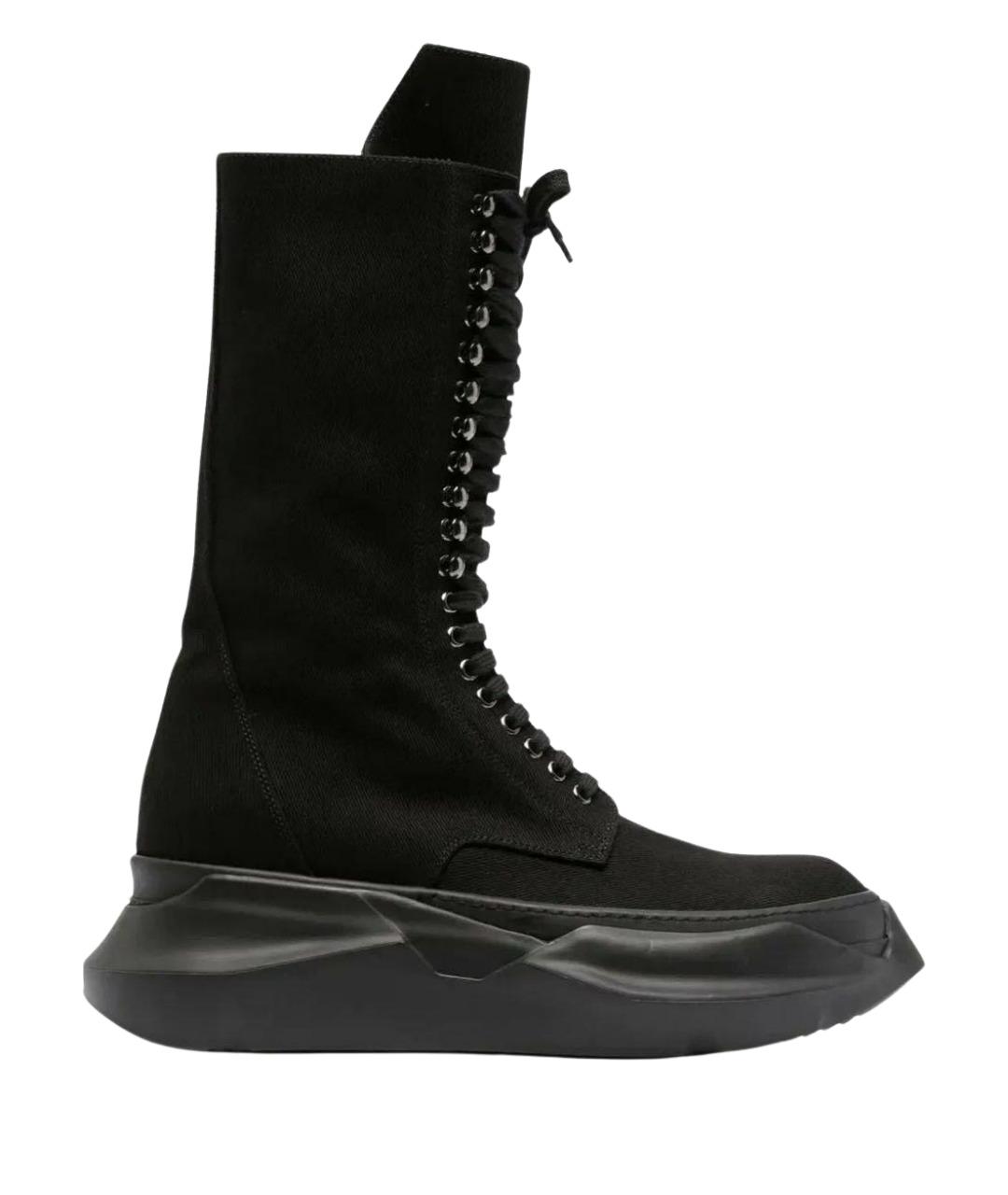 RICK OWENS DRKSHDW Черные текстильные высокие ботинки, фото 1