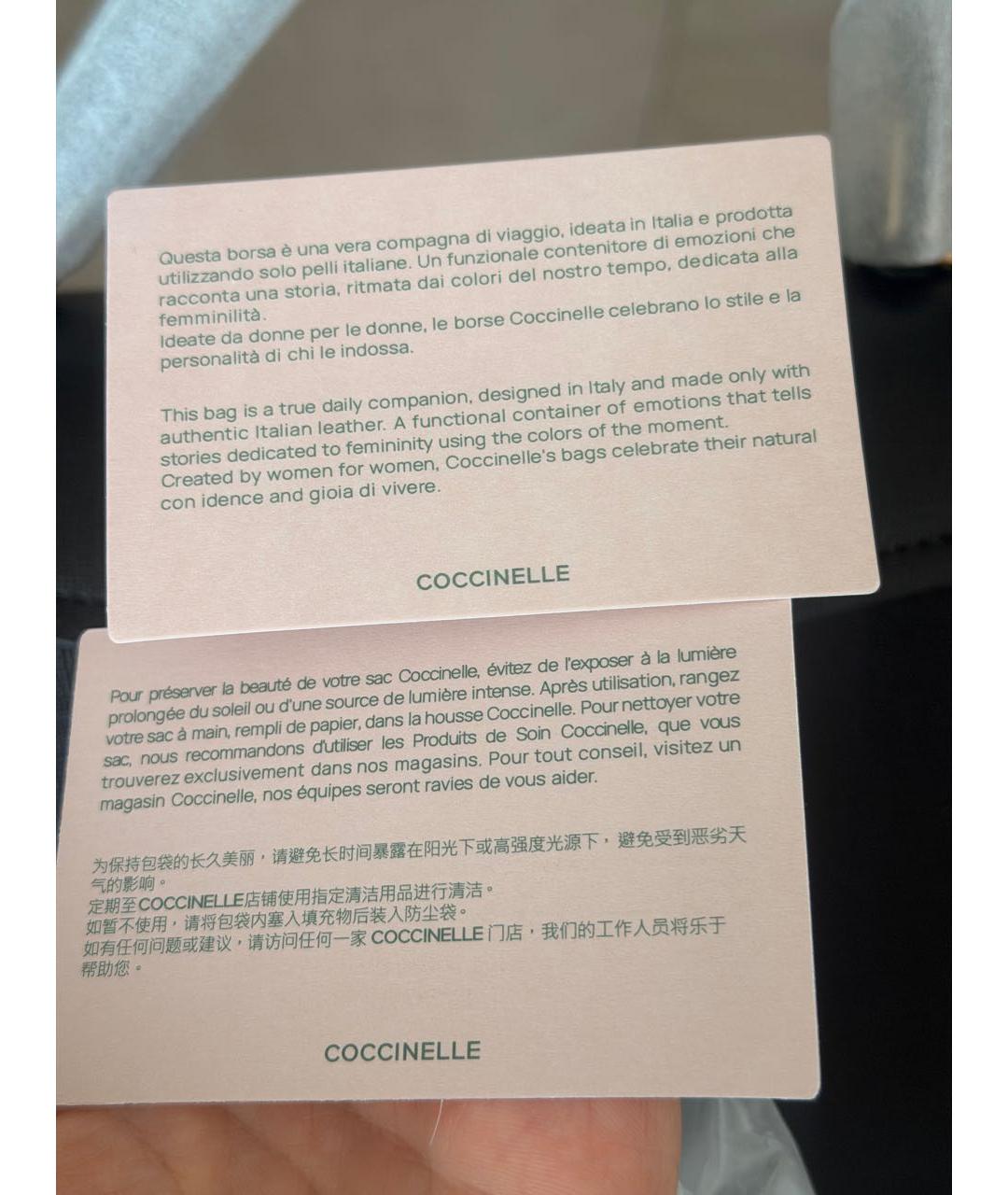 COCCINELLE Черная кожаная сумка с короткими ручками, фото 7