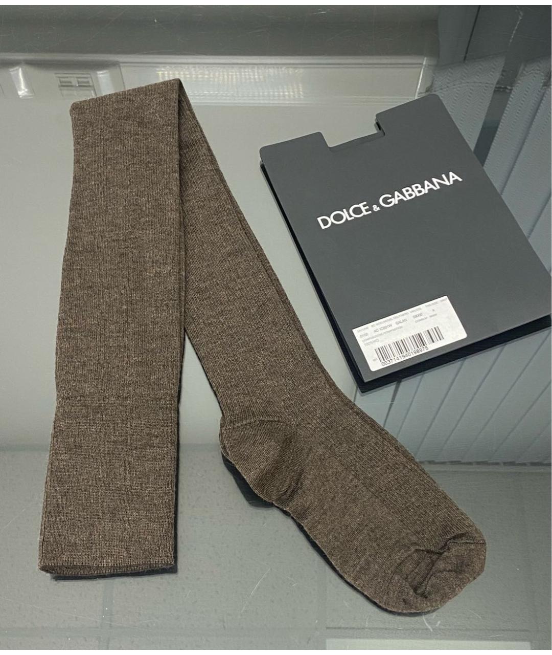 DOLCE&GABBANA Коричневые носки, чулки и колготы, фото 2
