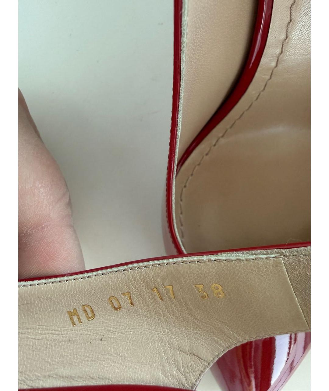 CHRISTIAN DIOR Красные туфли из лакированной кожи, фото 5