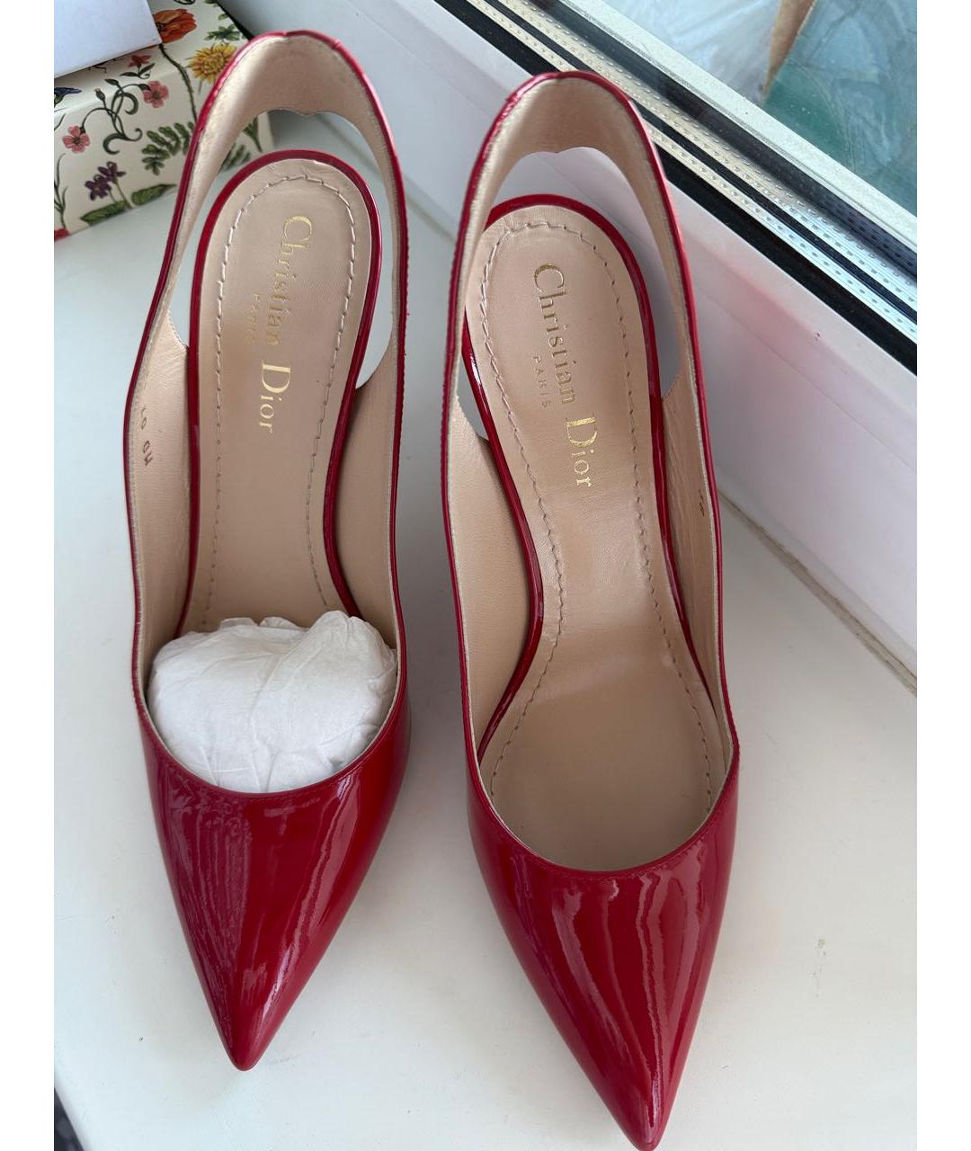 CHRISTIAN DIOR Красные туфли из лакированной кожи, фото 2