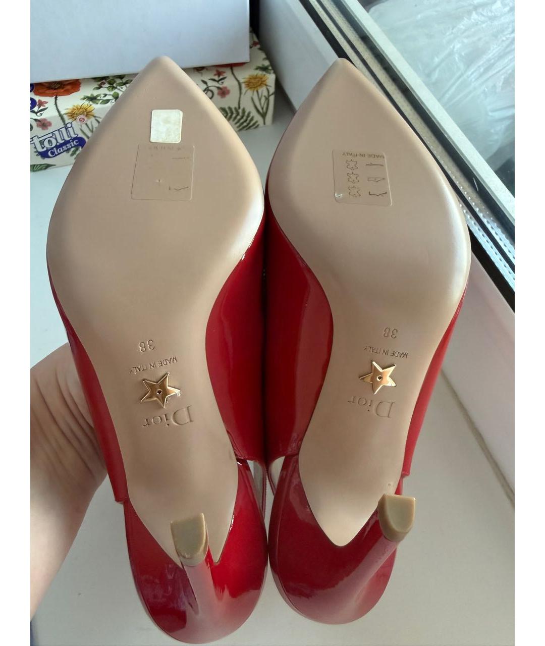 CHRISTIAN DIOR Красные туфли из лакированной кожи, фото 4