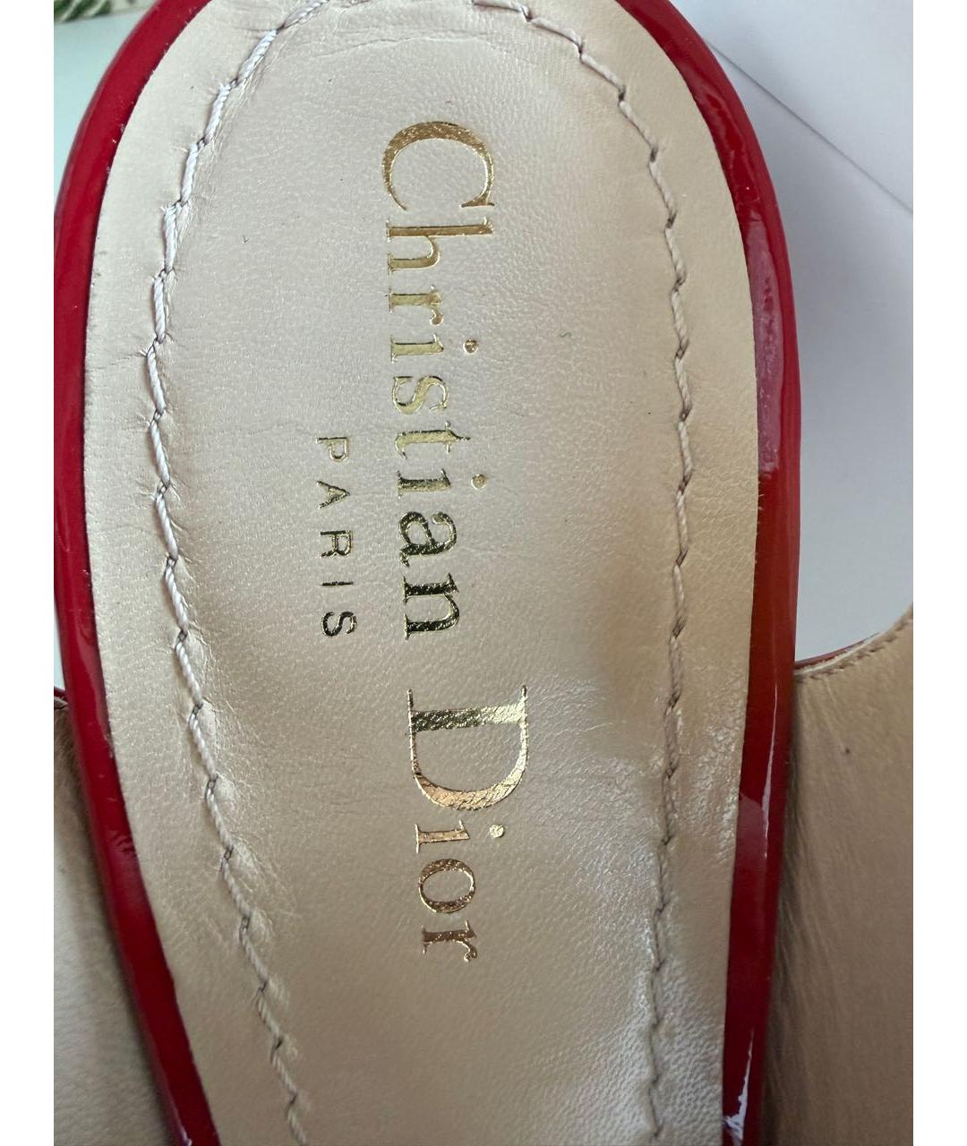 CHRISTIAN DIOR Красные туфли из лакированной кожи, фото 6