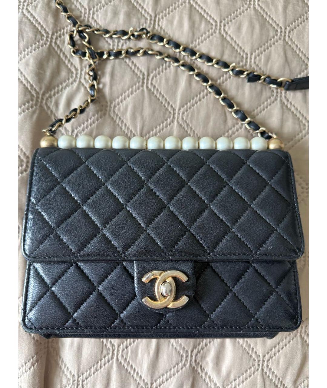 CHANEL Черная кожаная сумка через плечо, фото 3