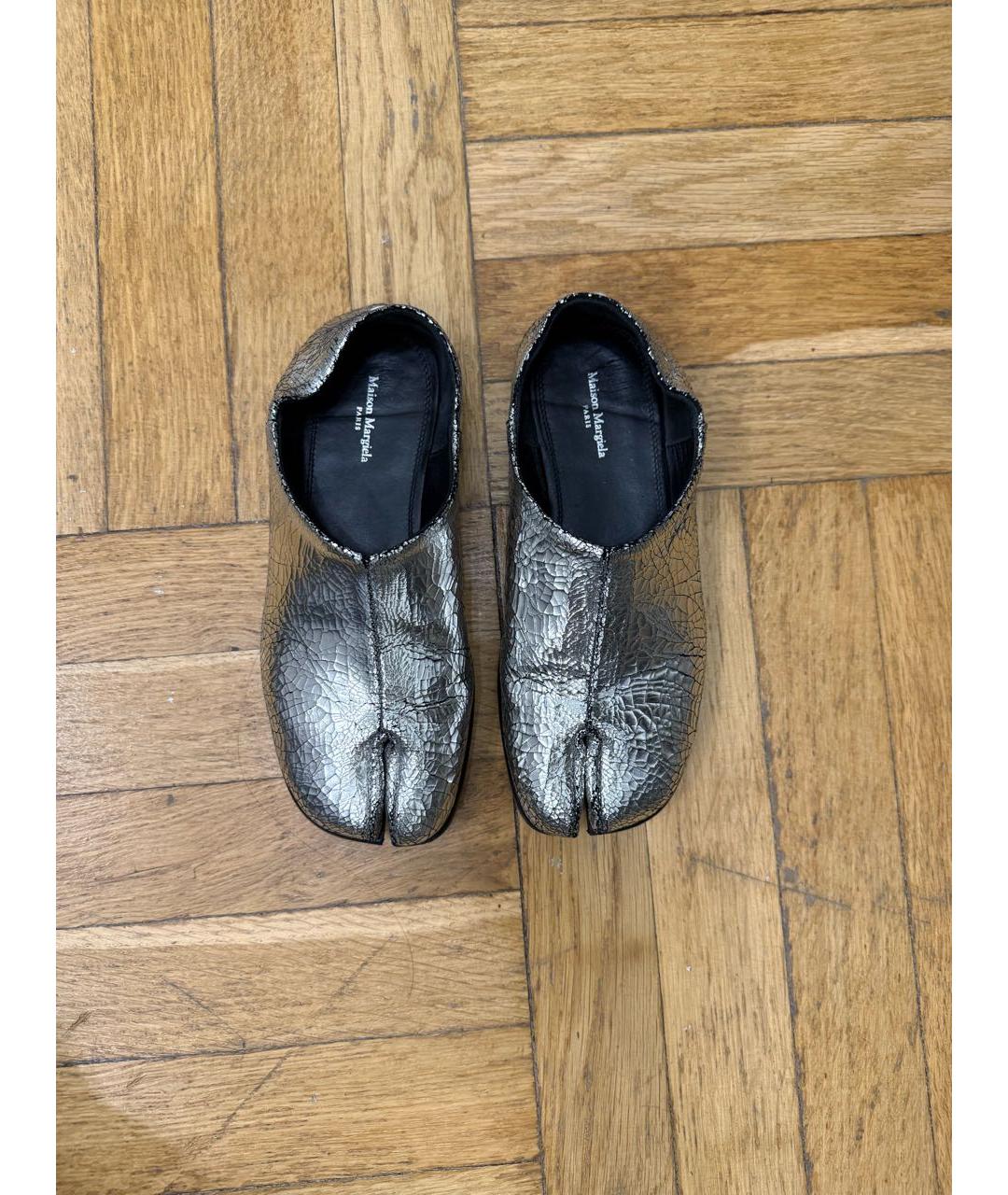 MAISON MARGIELA Серебряные кожаные лоферы, фото 3