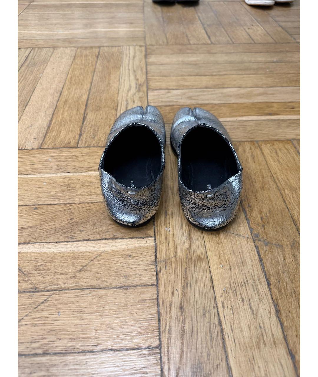 MAISON MARGIELA Серебряные кожаные лоферы, фото 4