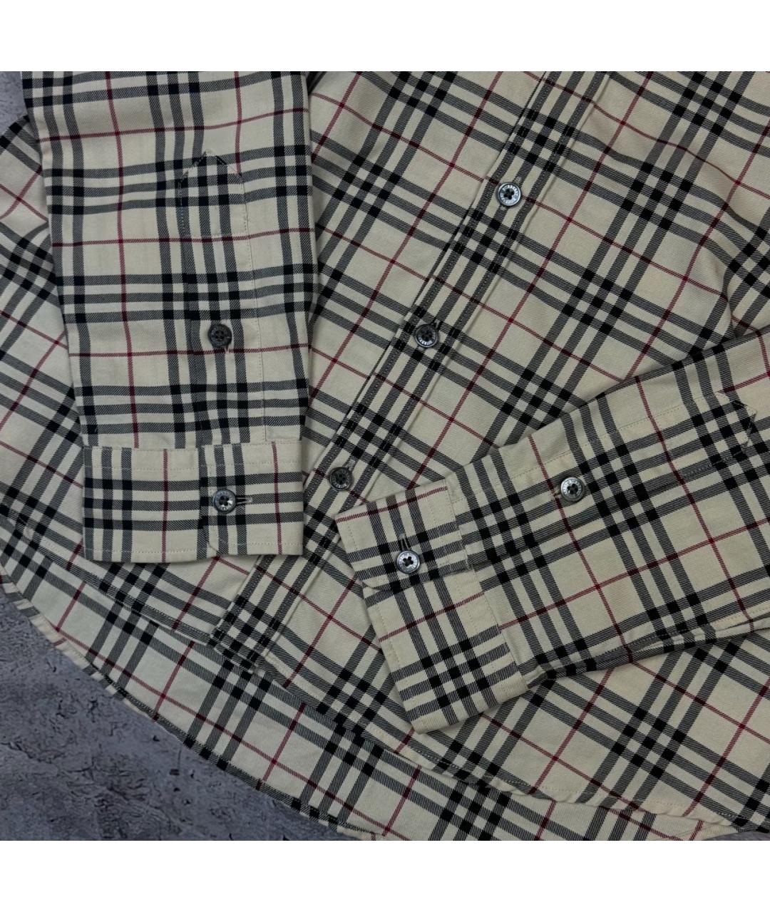 BURBERRY Бежевая хлопковая рубашка, фото 5