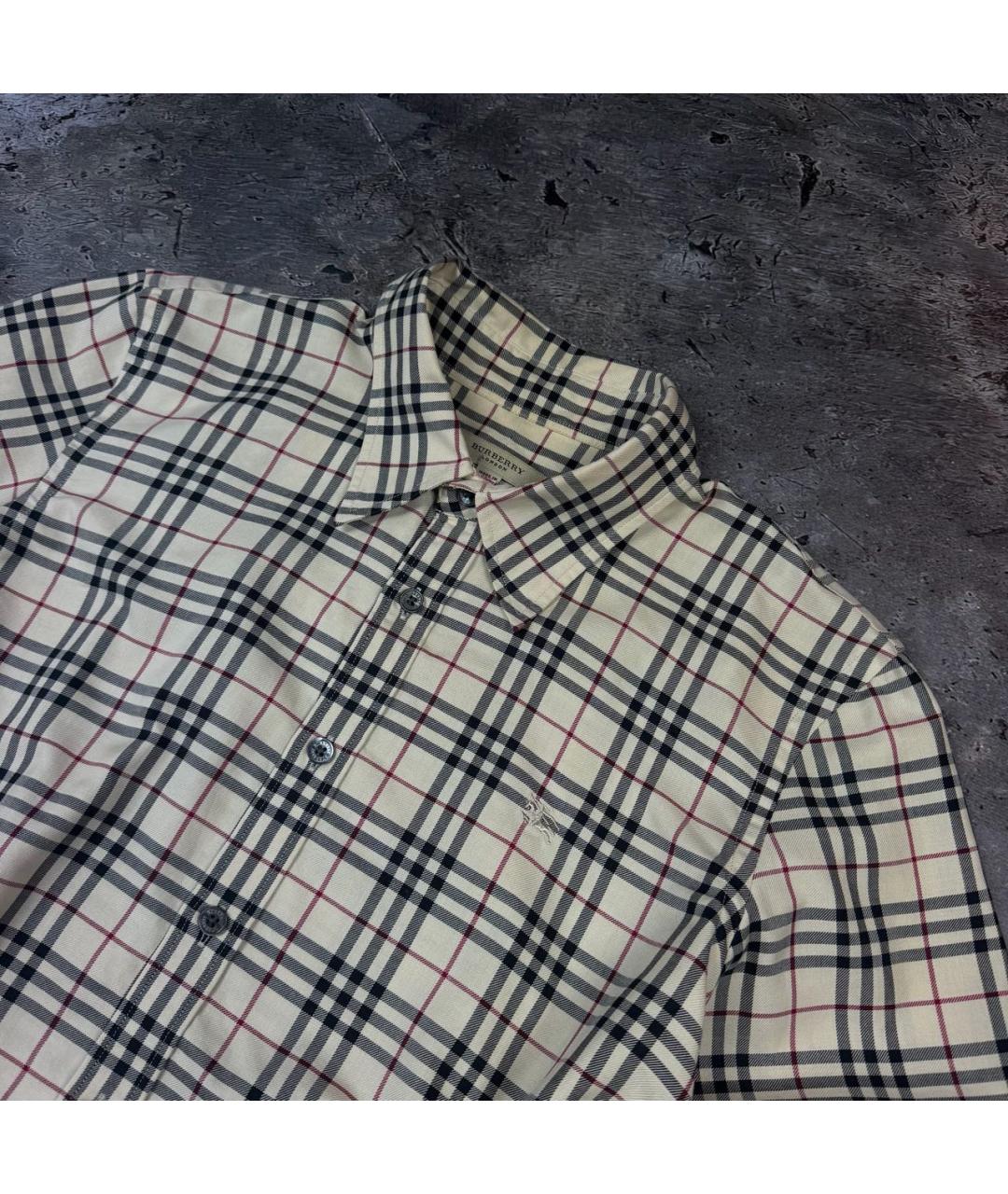 BURBERRY Бежевая хлопковая рубашка, фото 2