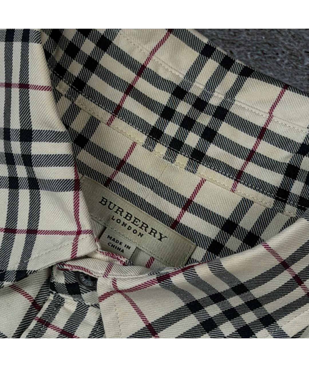 BURBERRY Бежевая хлопковая рубашка, фото 4