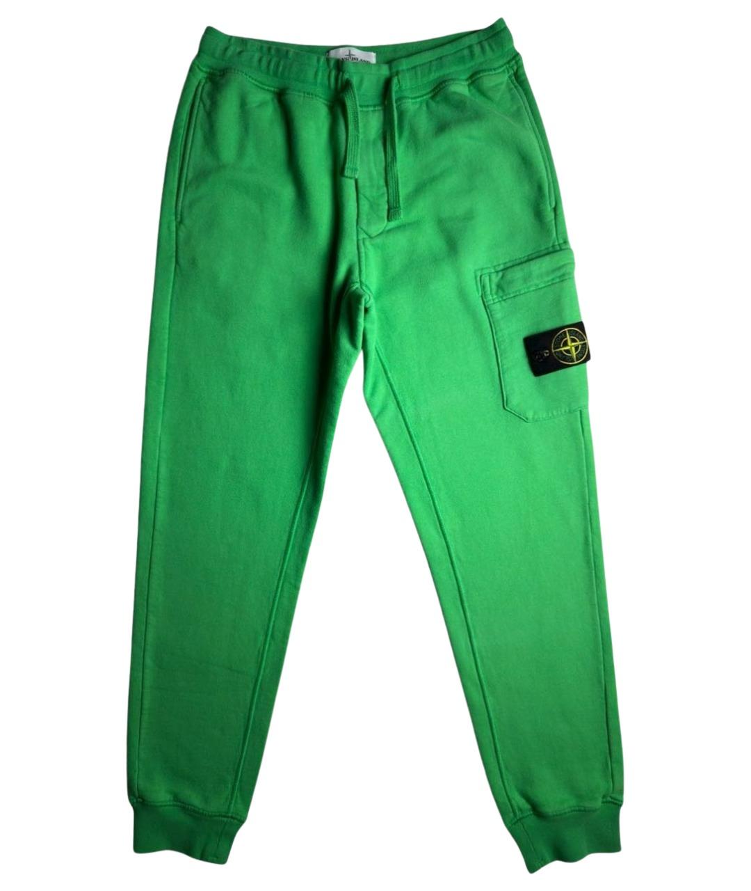 STONE ISLAND Зеленые хлопковые повседневные брюки, фото 1