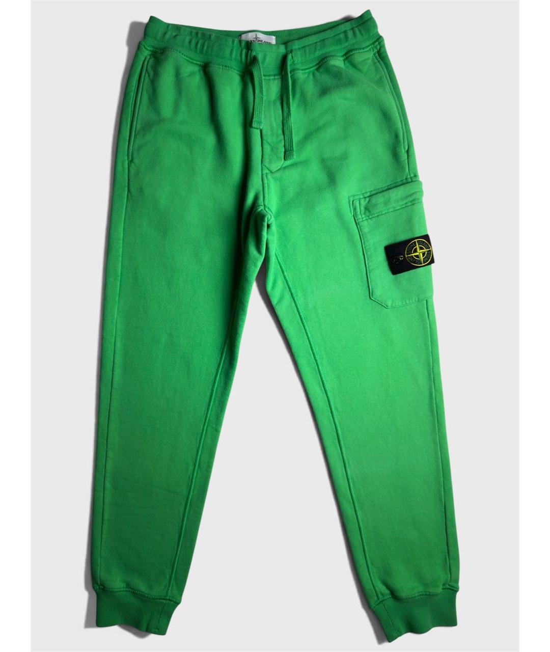 STONE ISLAND Зеленые хлопковые повседневные брюки, фото 6