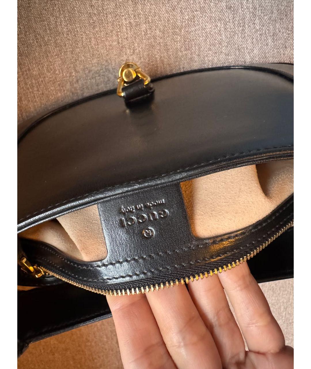 GUCCI Черная кожаная сумка с короткими ручками, фото 6