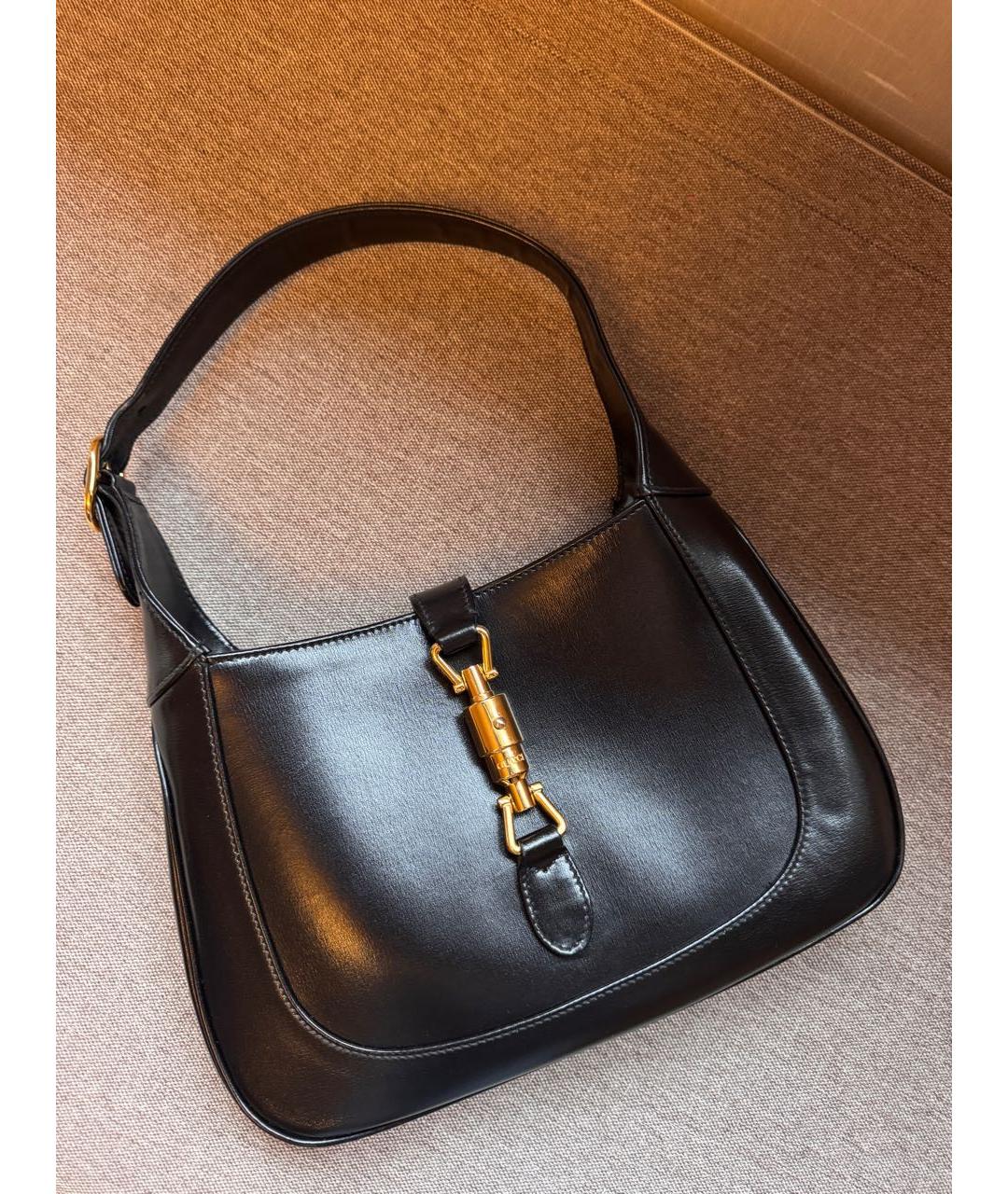 GUCCI Черная кожаная сумка с короткими ручками, фото 9