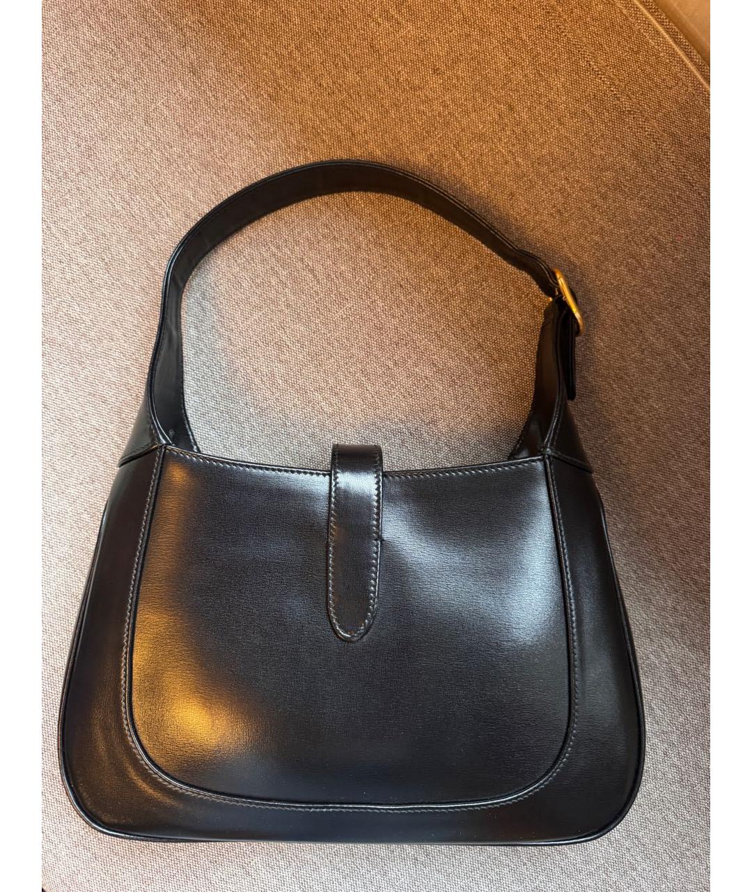 GUCCI Черная кожаная сумка с короткими ручками, фото 3