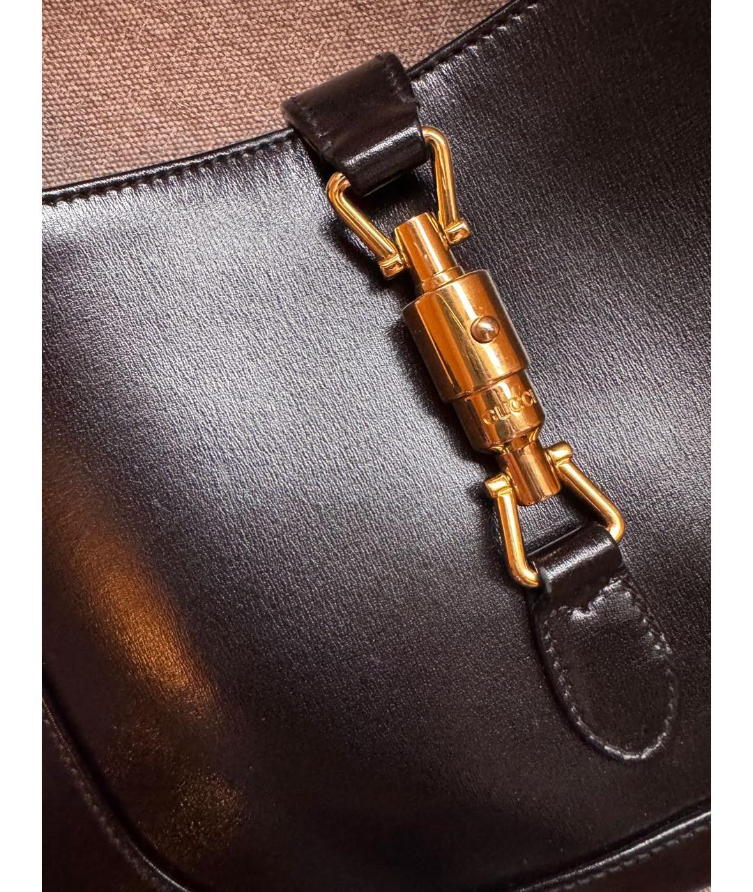 GUCCI Черная кожаная сумка с короткими ручками, фото 5