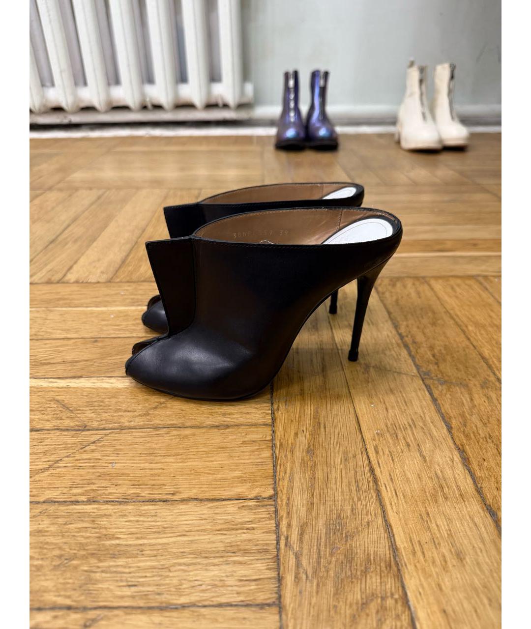 MAISON MARGIELA Черные кожаные мюли, фото 7