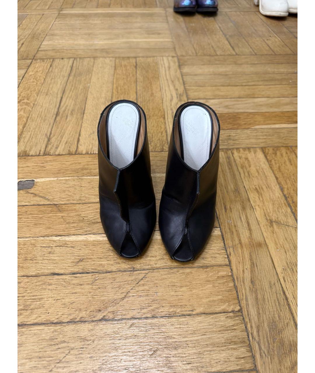 MAISON MARGIELA Черные кожаные мюли, фото 2