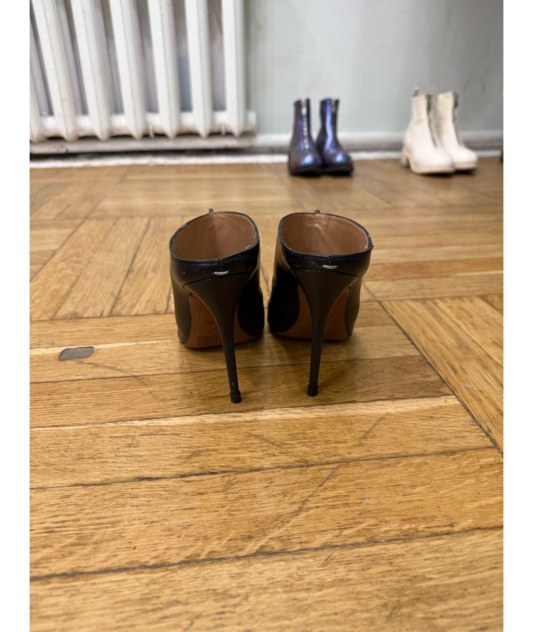 MAISON MARGIELA Черные кожаные мюли, фото 4