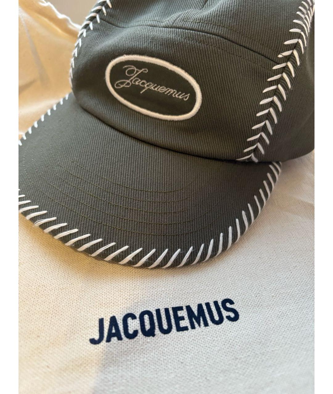 JACQUEMUS Хаки хлопковая кепка, фото 3