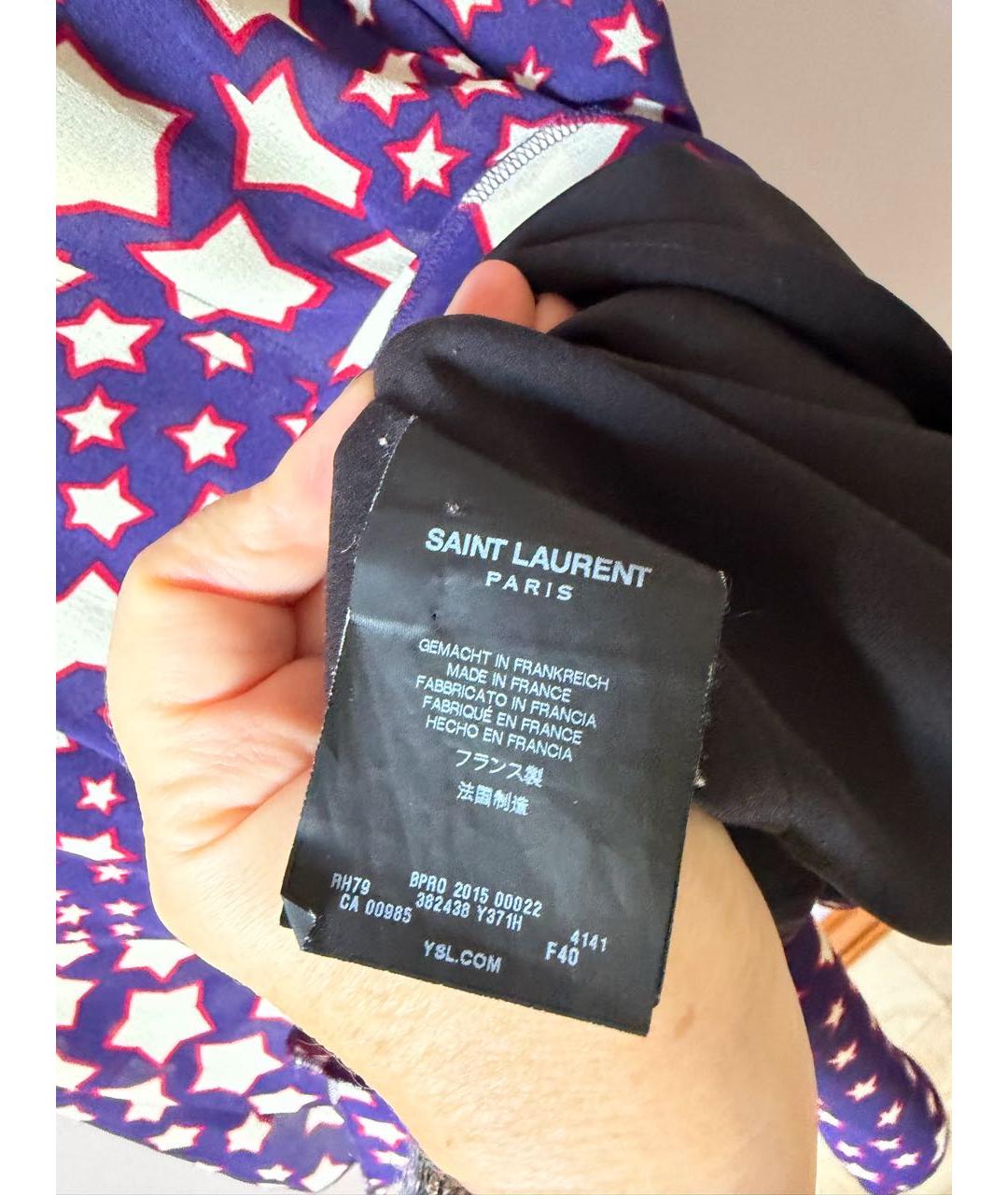 SAINT LAURENT Мульти полиэстеровое повседневное платье, фото 4
