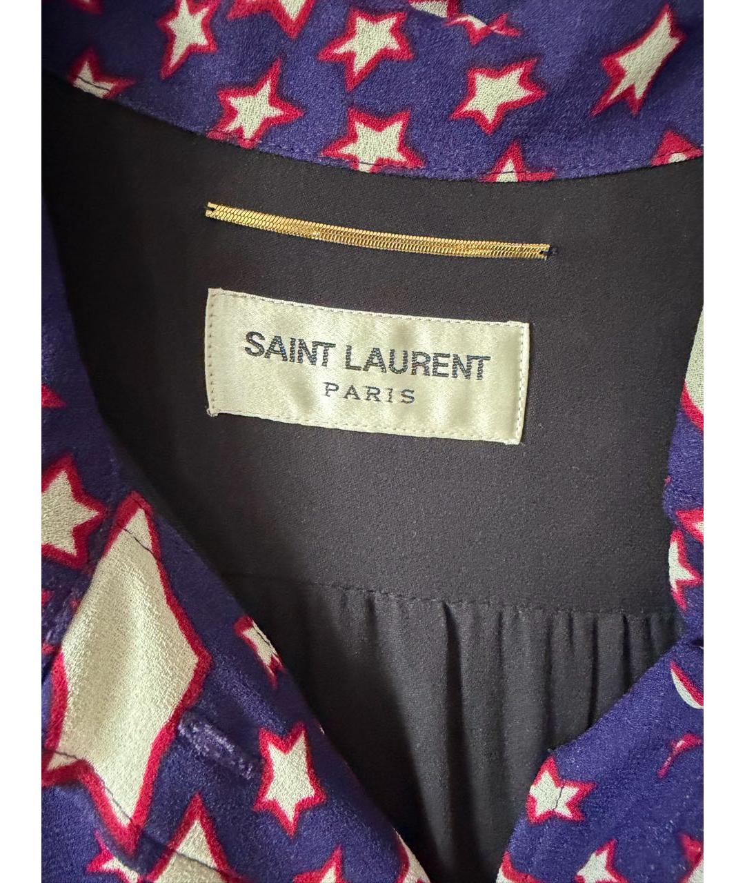 SAINT LAURENT Мульти полиэстеровое повседневное платье, фото 3