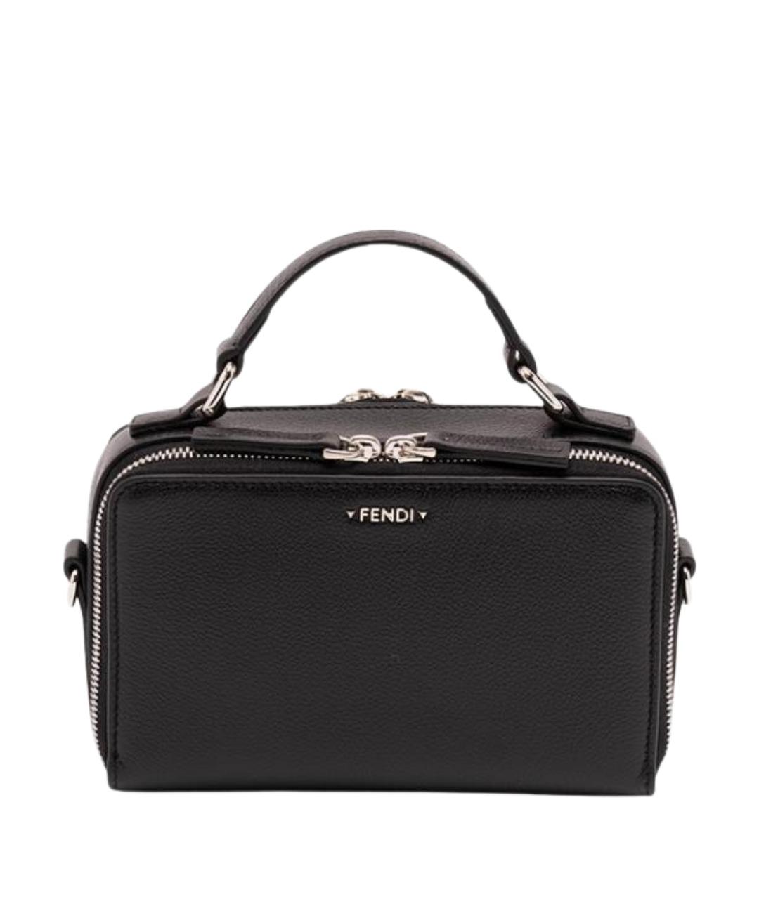 FENDI Черная кожаная сумка на плечо, фото 1