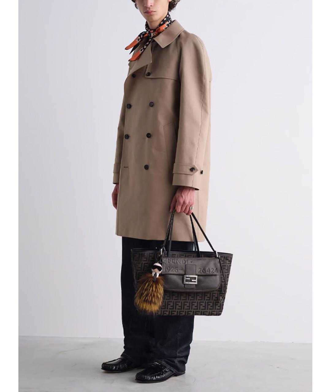 FENDI Бежевое хлопковое пальто, фото 4
