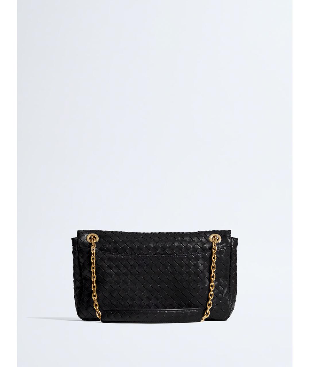 BOTTEGA VENETA Черная кожаная сумка через плечо, фото 2