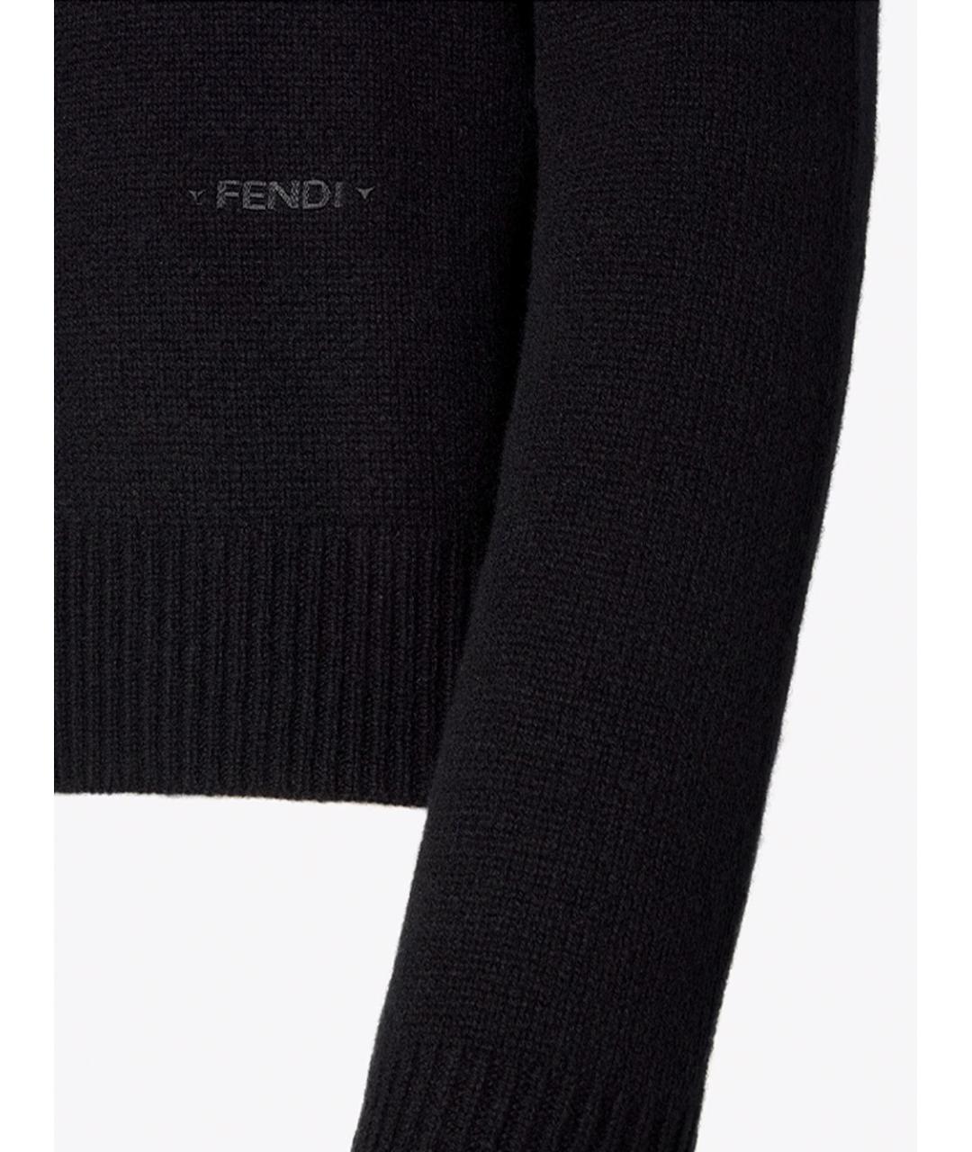 FENDI Черный кашемировый джемпер / свитер, фото 4