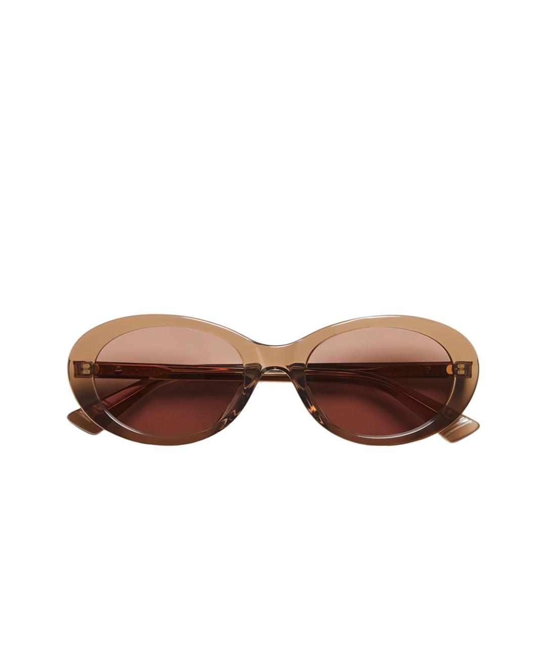 BOTTEGA VENETA Коричневые пластиковые солнцезащитные очки, фото 1