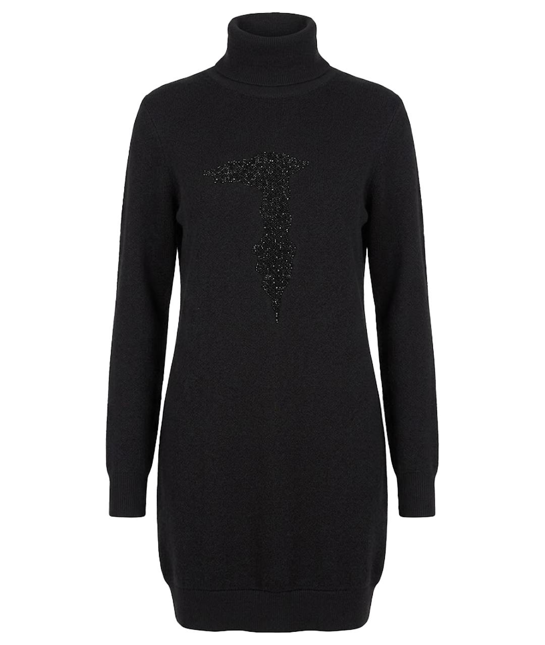TRUSSARDI Черное вискозное повседневное платье, фото 1