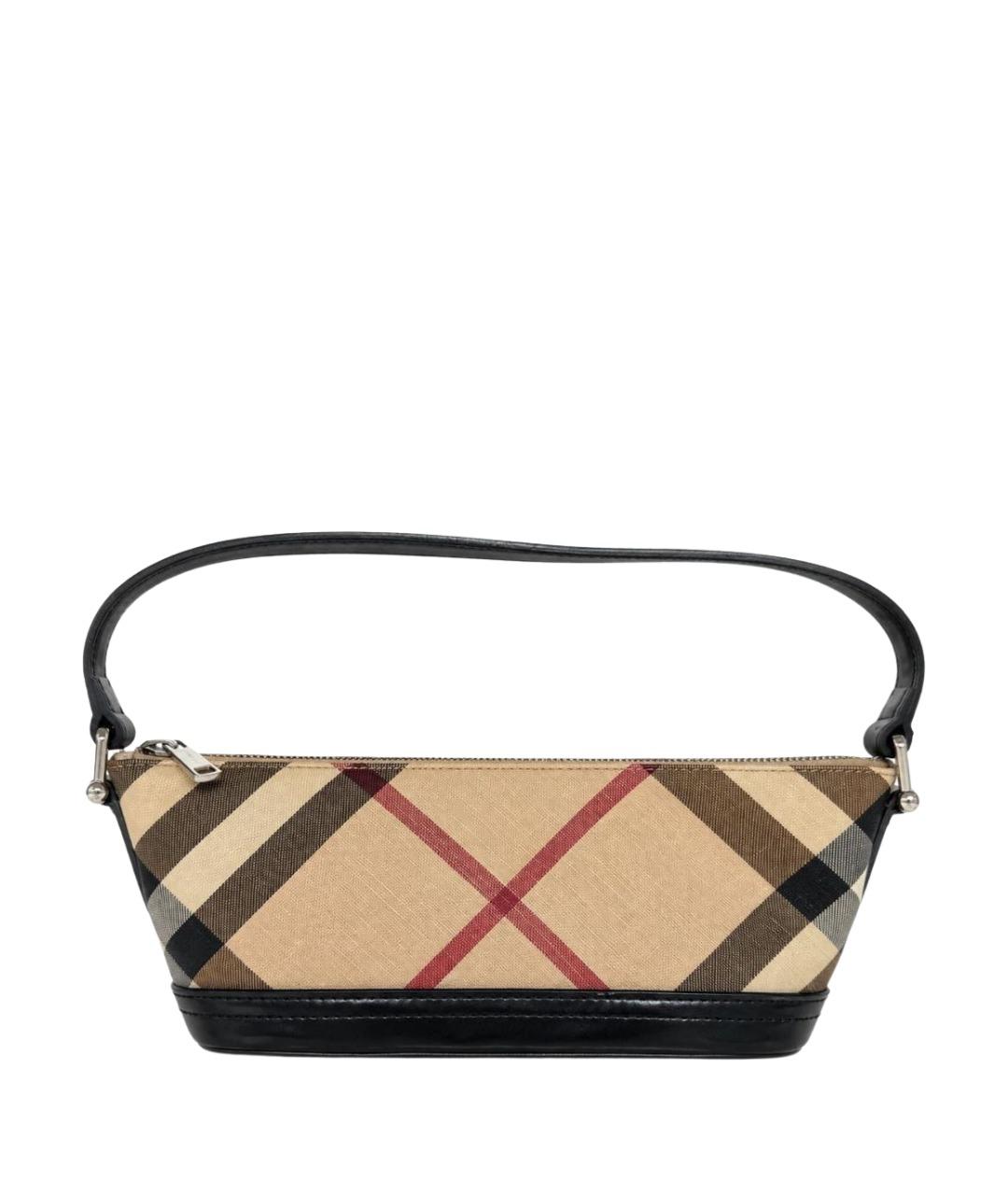BURBERRY Бежевая кожаная сумка с короткими ручками, фото 1
