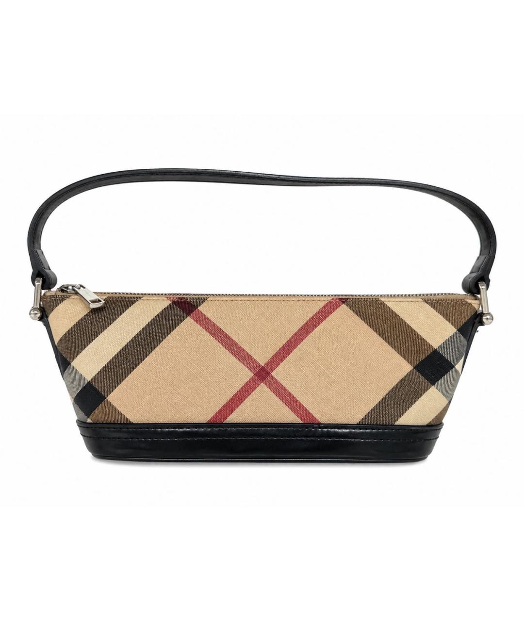 BURBERRY Бежевая кожаная сумка с короткими ручками, фото 7