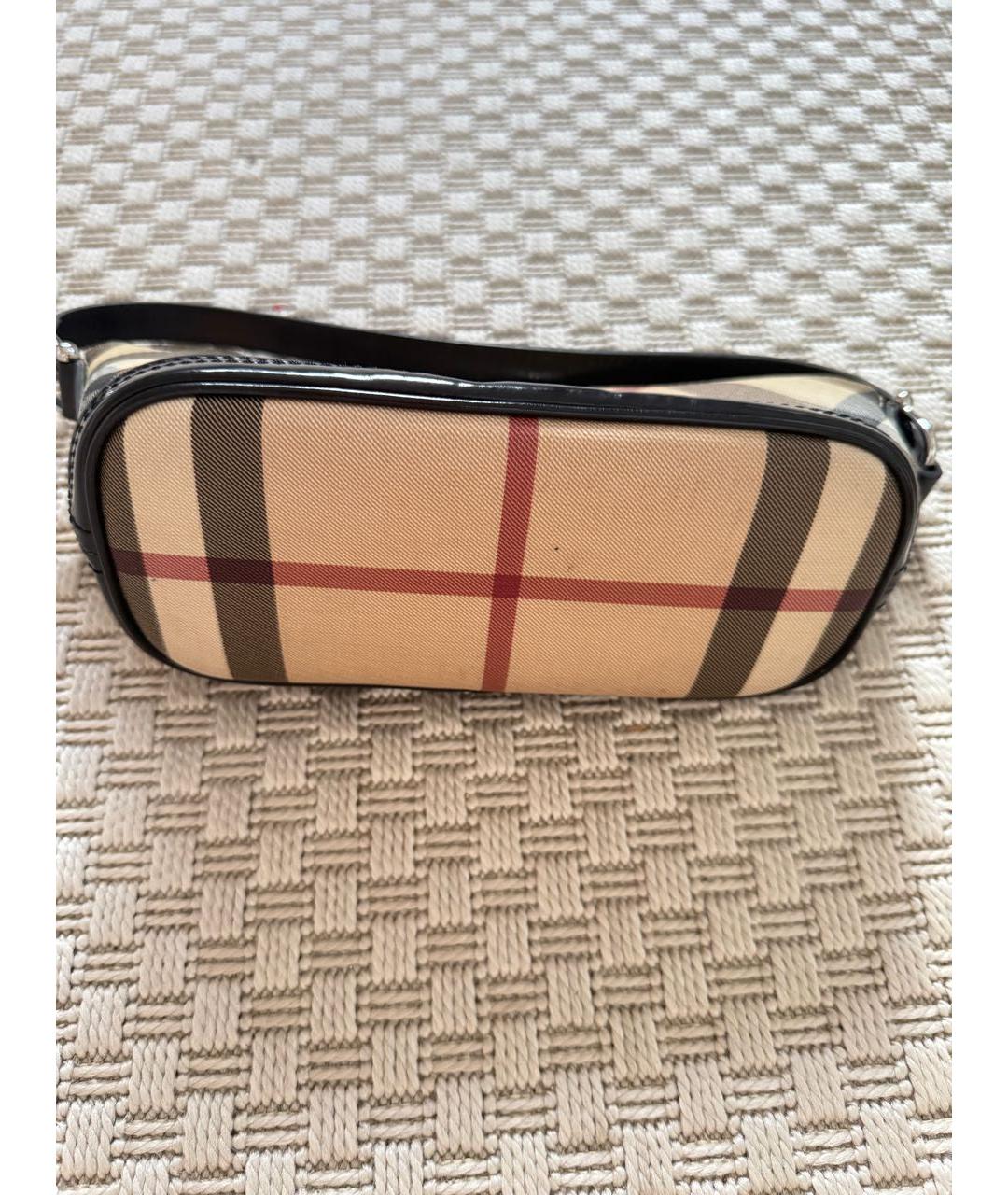 BURBERRY Бежевая кожаная сумка с короткими ручками, фото 3