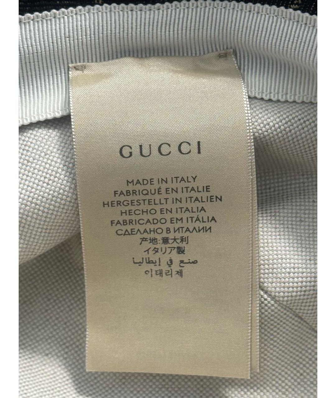 GUCCI Темно-синяя хлопковая панама, фото 4