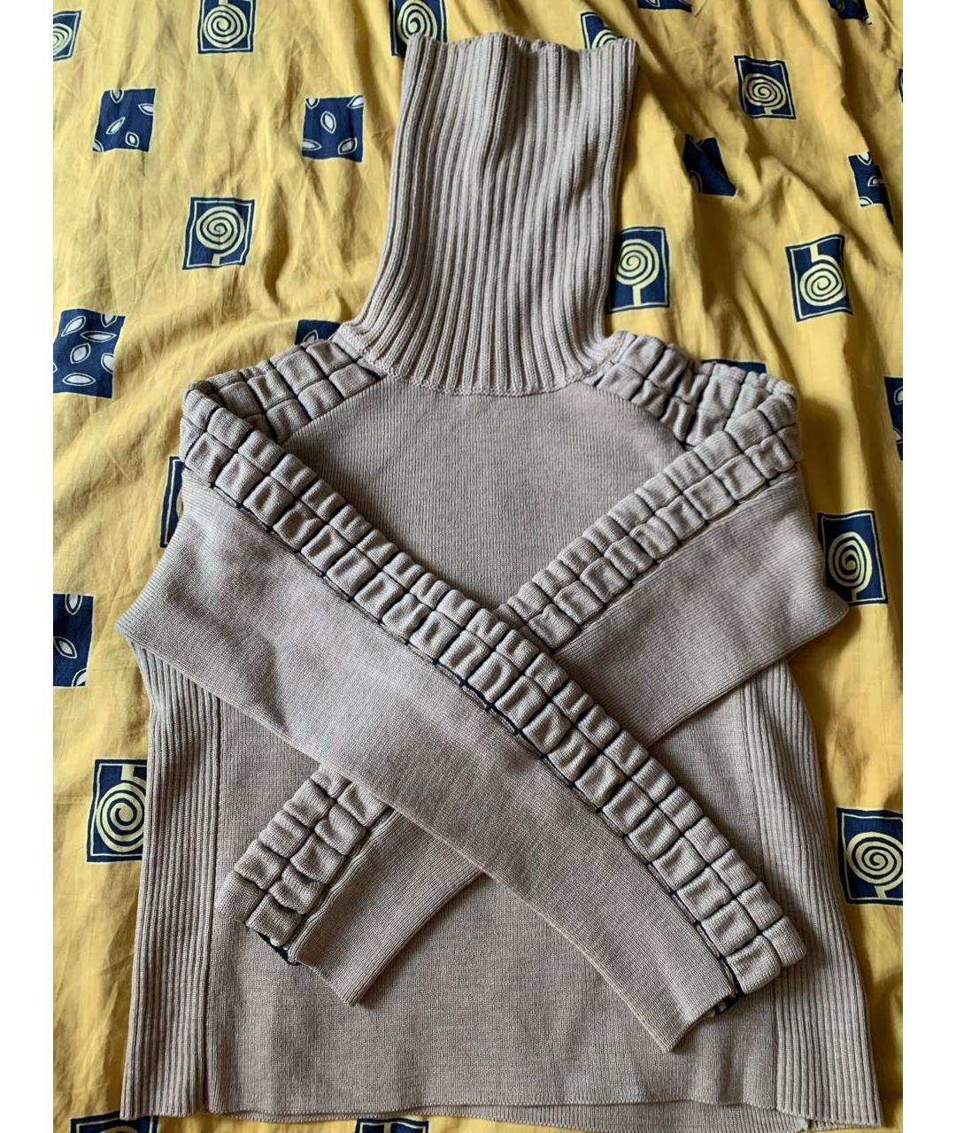 CHANEL PRE-OWNED Бежевый шерстяной джемпер / свитер, фото 6