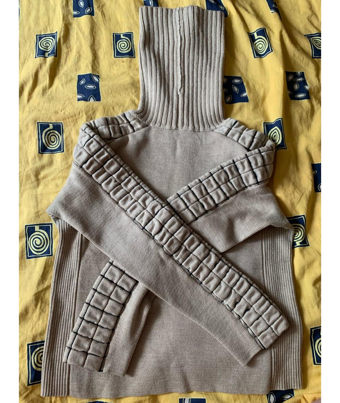 CHANEL PRE-OWNED Бежевый шерстяной джемпер / свитер, фото 2
