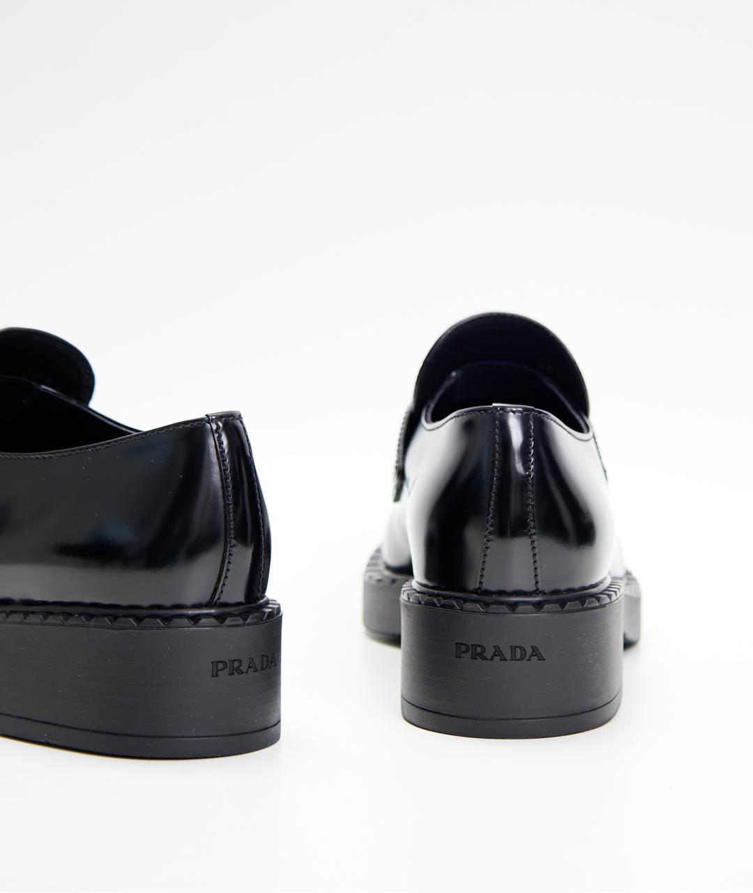PRADA Черные кожаные лоферы, фото 4