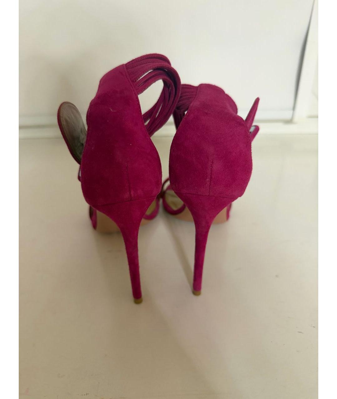 AQUAZZURA Фуксия замшевые босоножки, фото 3