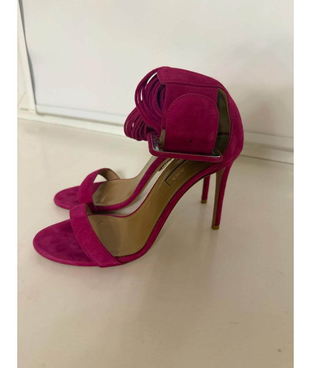 AQUAZZURA Фуксия замшевые босоножки, фото 5