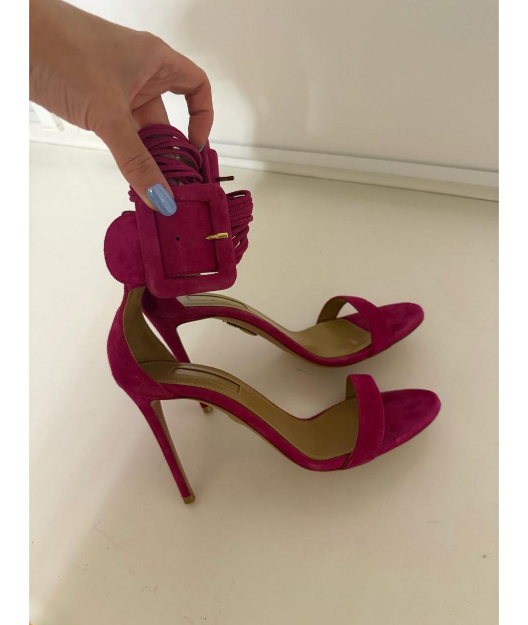 AQUAZZURA Фуксия замшевые босоножки, фото 2