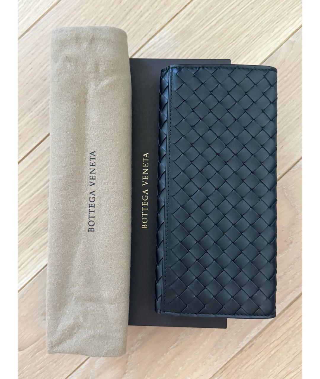 BOTTEGA VENETA Черный кожаный кошелек, фото 8